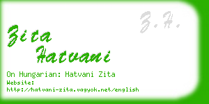 zita hatvani business card